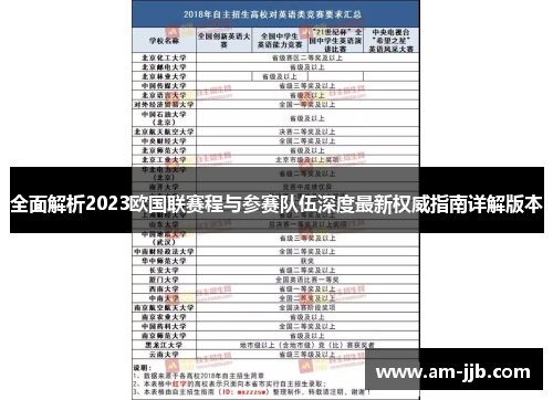 全面解析2023欧国联赛程与参赛队伍深度最新权威指南详解版本 全面解析2023欧国联赛程与参赛队伍深度最新权威指南详解版本